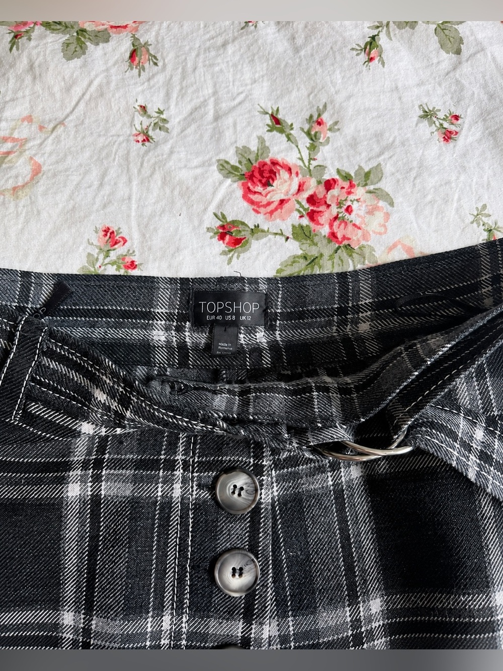 Topshop High-Waisted Plaid Wide-Leg Pants – US 8 - Picture 4 of 4